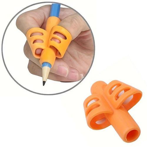 Correcteur de Prise en Main pour Stylo – Grip d'Écriture Ergonomique en Silicone – Aide à l’Apprentissage pour Enfants et Adultes - Orange