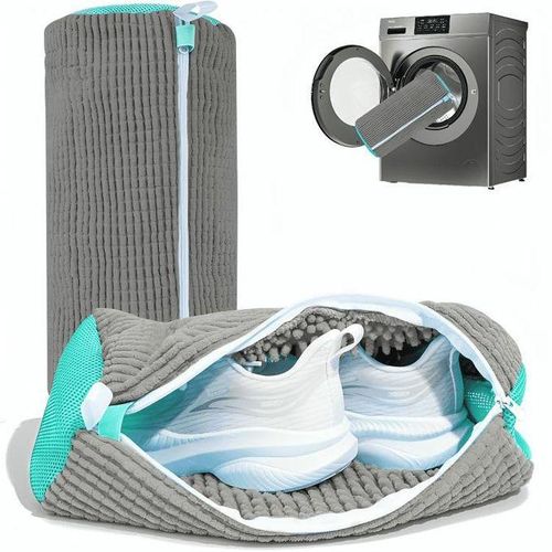 Sac de Lavage De Chaussures (1 Pièce) pour machine à laver de Grande taille pour une paire, sac réutilisable en maille, protection chaussures lavage et séchage, housse chaussures pour Lave-Linge, Intérieur Peluche Anti-Déformation pour Baskets