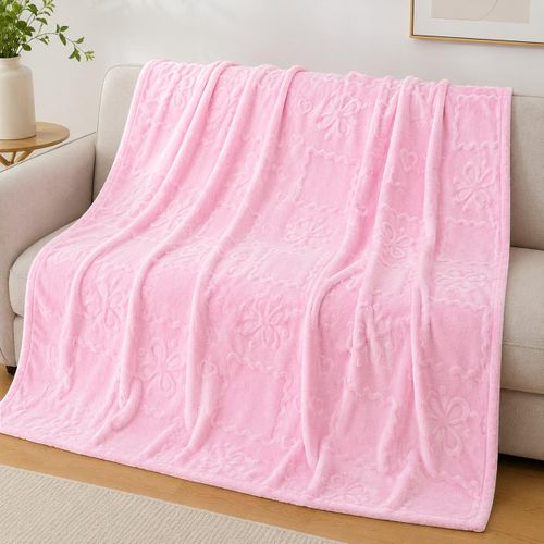Plaid Couverture 4 Saisons en Flanelle beige 240x220 cm – Idéal pour Lit et Canapé