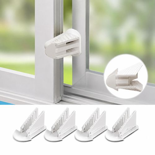 Pack de 4 Serrures de Sécurité Multifonctionnelles pour Fenêtres et Portes Coulissantes