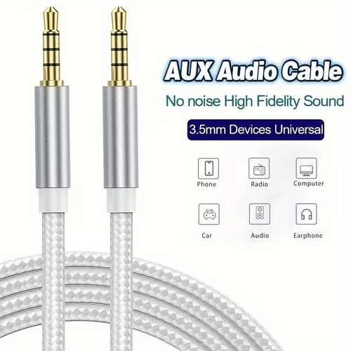 Câble AUX Jack 3.5mm, Câble Auxiliare, câble Audio mâle à mâle, pour téléphone casque voiture MP3 haut-parleur ordinateur Aux cordon 2M