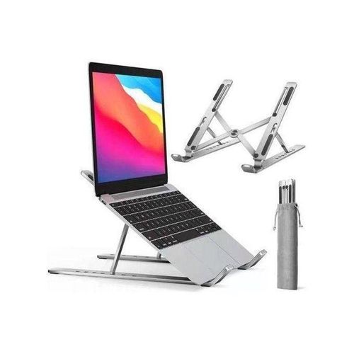 Support Ordinateur Portable, Support PC Portable Pliable à Surélever 7 Angle Réglable, Antidérapant en Aluminium Ventilé Stand