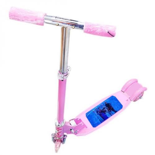 Trottinette Pliable Rose en métal à 3 roues - Scooter pour Filles à hauteur ajustable