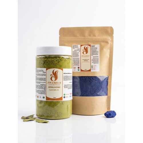 Pack Éclaircissant & Sublimateur Royal Swanelia – Nila Sahraouia Pure (100g) + Henné Naturel Pur (500g) (Corps, Tbrima & Cheveux)