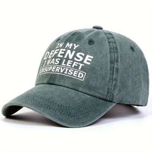 Casquette de baseball rétro lavée pour femme avec impression vintage En ma défense, j'étais laissée sans surveillance - Légère, ajustable, en tissu souple, parfaite pour les tenues décontractées, la casquette décontractée Casquette de style vintage