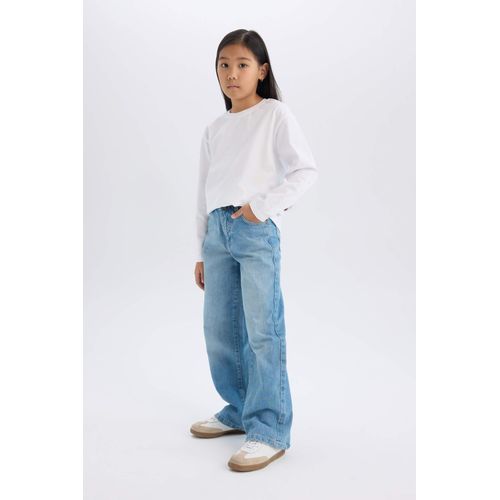 Pantalon en jean à jambes larges pour fille