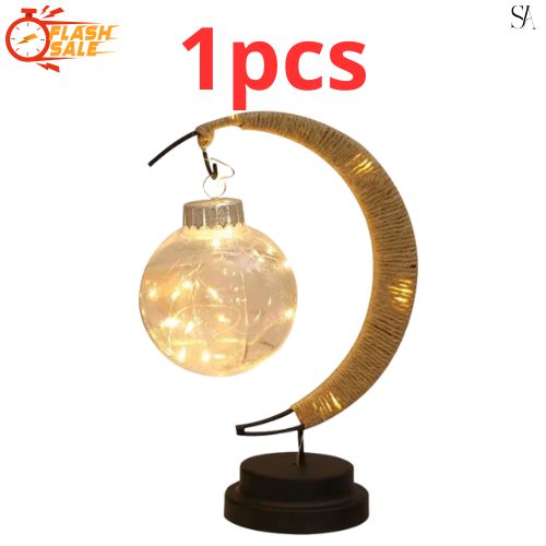 Lampe Lunaire Enchantée avec Support pour Enfant, USB, Batterie, 62 LED, Lune, Souvenir, Veilleuse