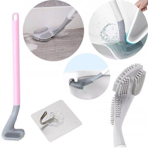 Brosse de Toilette WC avec crochet de suspension Mural, Brosse WC en Silicone