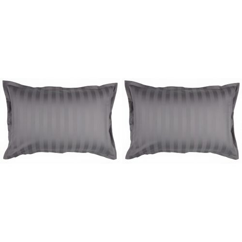 Taie d'oreiller - Satin de qualité - Pour un sommeil réparateur - Anthracite 50x70/75 cm - Lot de 2