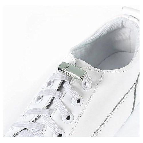 1 Paire Lacets de chaussures élastiques sans nœud pour enfants et adultes, blanc.