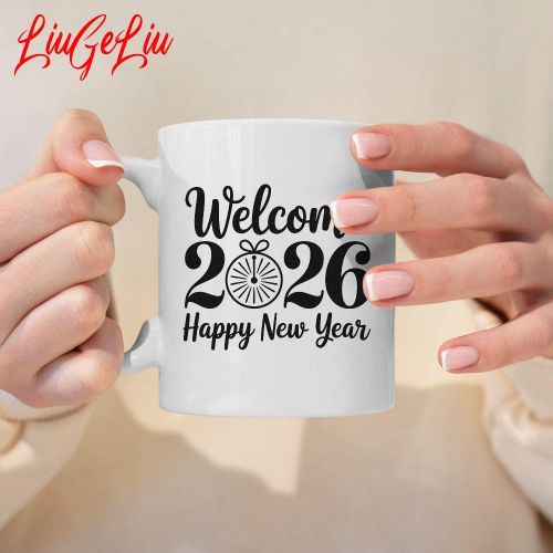 1 tasse de Nouvel An 3A 330ml en céramique - "Bienvenue 51.46mètre Tasse à café festive avec design élégant, parfaite pour célébrer de nouveaux débuts, cadeau idéal pour les amis et la famille, gobelet élégant pour les réunions et célébrations d'hiver
