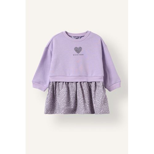 Robe à manches longues à motif léopard pour bébé fille