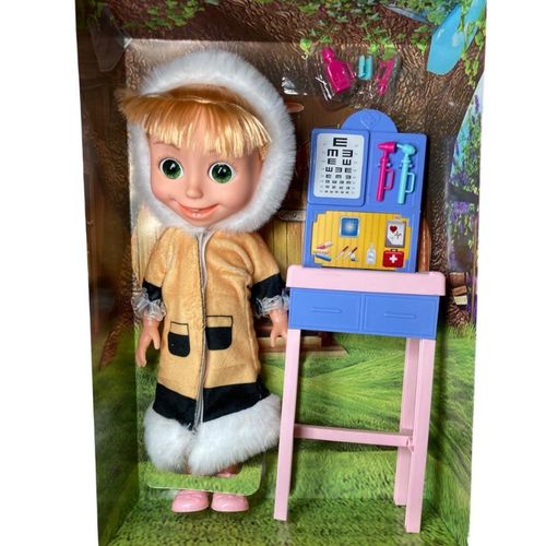 Poupée Sasa et l'Ours avec Kit Médical et Chant, masha and the bear , Jouet Éducatif et Amusant pour Enfants