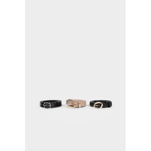 Lot de 3 Ceintures en simili cuir pour femme