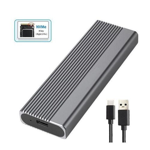 Boîtier SSD M.2 NVMe portable en Aluminium USB-C pour stockage mobile, compatible ordinateurs portables et bureau Android