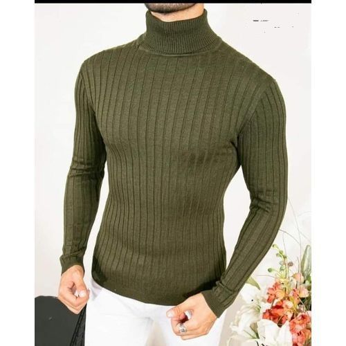 Cachemire pull hommes nouvelle mode col roulé mince militaire
