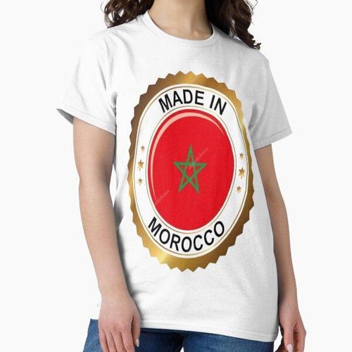made in morocco T-shirt blanc Bonne qualité