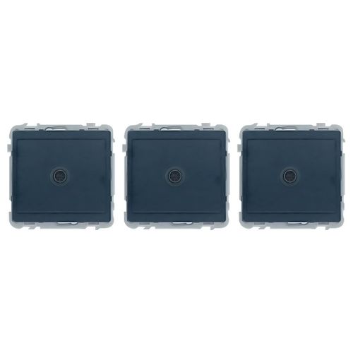 Lot de 3 - Prise TV Anthracite Jade - Prise Murale Antenne - Installation Électrique Domestique