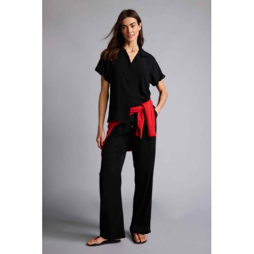 Pantalon large taille haute à poches