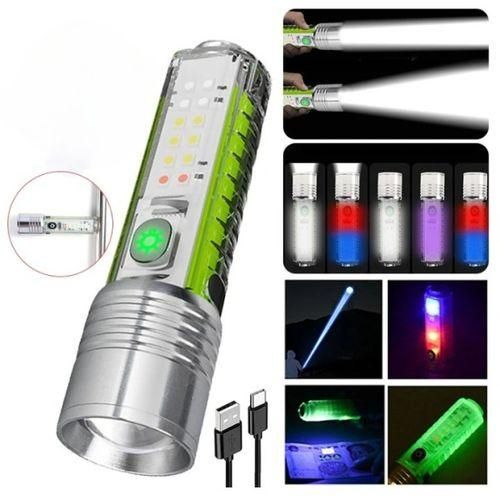 Mini Lampe de Poche UV à LED avec 8 Modes et Chargement USB