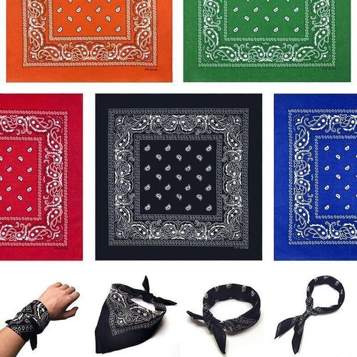 Lot de 6 foulards bandanas unisexes multi-usages