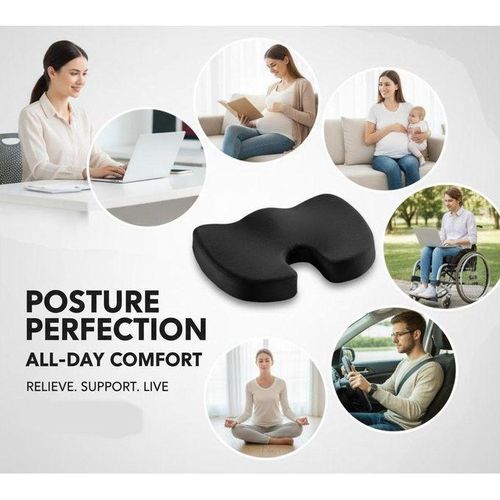 Coussin Orthopédique Ergonomique à Mémoire de Forme – Soulagement du Coccyx et du Dos – Confort pour Chaise de Bureau, Maison ou Voiture
