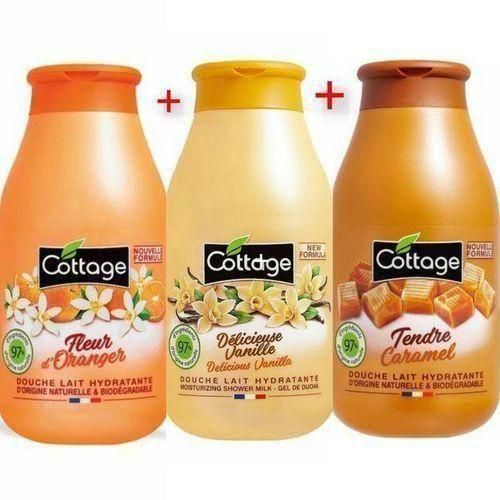 Pack 3 gel de Douche Lait Hydratantes Douche Lait Hydratante fleur d oranger dlicieuse vanille tendre de caramel --250 ML