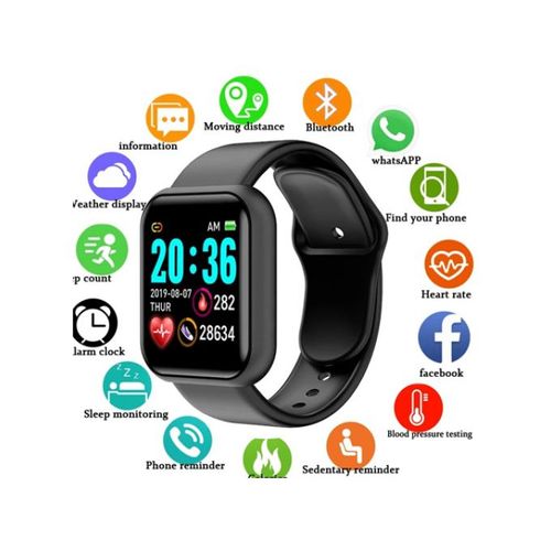 Smart watch pour femmes et hommes Y68 pro D20 Bracelet de fitness