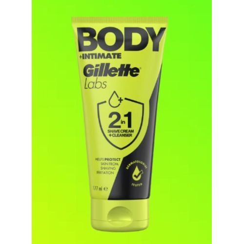Labs Body + Zone Intime 2-in-1 Crème à raser pour le corps + Nettoyant avec Aloe Vera, 177ml-Origine France