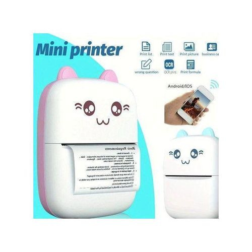 Imprimante thermique portable sans fil, Mini imprimante Bluetooth pour photo et autocollants, impression rapide sans encre, Rose