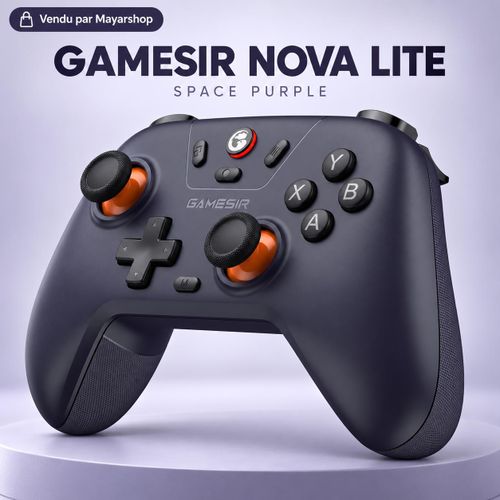 Manette sans fil Nova Lite T4n Lite Space Purple pour Nintendo Switch, PC et mobile – Sticks à effet Hall, Bluetooth, connexion 2,4 GHz et gâchettes analogiques