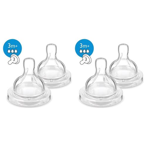 Lot de 2 - Tétines Débit Variable 3 Mois et Plus - Lot de 2 - Transparent