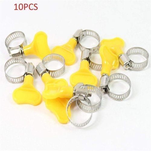 Ensemble de 10 pinces tuyau deau en acier inoxydableavec poigne en plastique