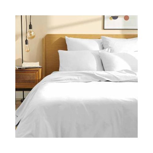 غطاء سرير ستان 100% قطن 6 قطع أبيض
