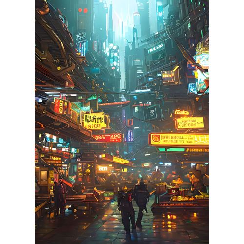Beautiful cyberpunk market Poster Chambre Haute Qualité