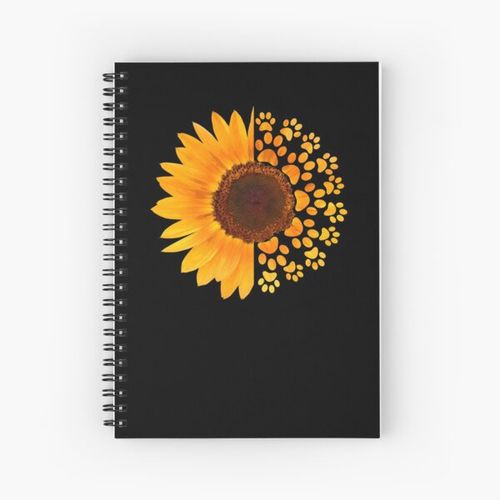 Sunflower Dog Paw Spiral Notebook Bloc note