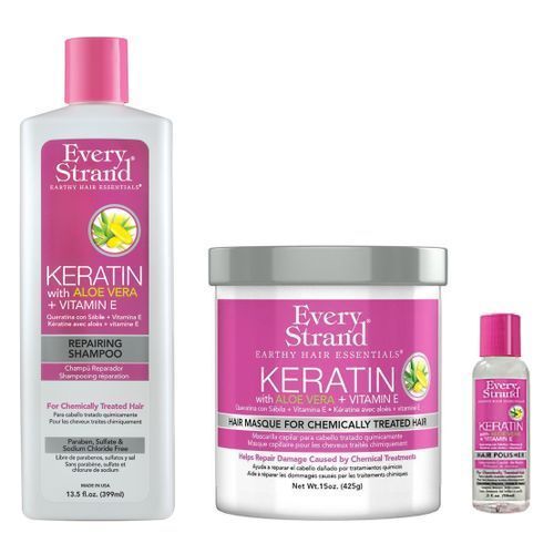 Pack Kératin AloeVera Vitamine E Shampoo 399ml + Masque 425ml + Sérum 59ml(USA)