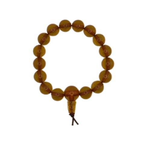 Bracelet en pierre ambre jaune , Le copal