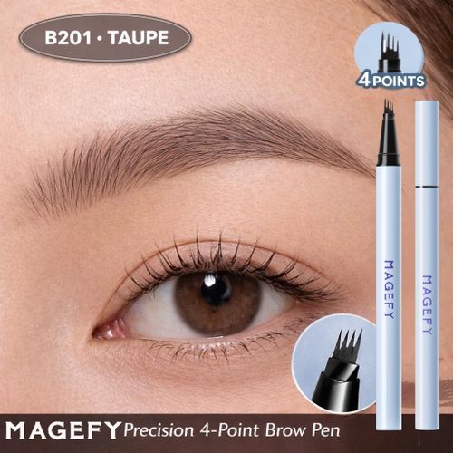 Stylo Sourcils Microblade Liquide B201 Taupe – Brow Pen 4 Pointes Effet Poils Naturels, Définition Précise