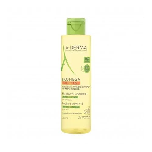 A-Derma Exomega Control Huile Lavante Émolliente – Anti-Grattage – Peaux Sèches à Tendance Atopique – Visage, Corps & Cuir Chevelu – 200 ml