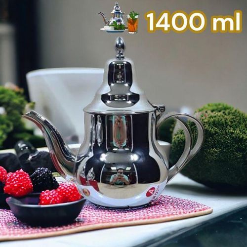 Théière Inox de couleur argenté & Volume 1400 ml - BERRAD marocaine moderne