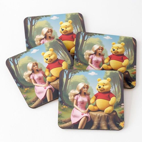 4 Dessous de Verre Pique-nique des ours en peluche sous tasse unique