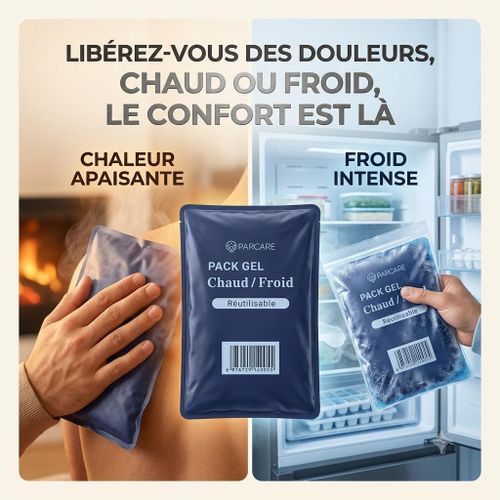 Coussin de Gel Réutilisable Chaud & Froid – Poche de Gel Non Toxique pour Articulations, Muscles et Tendons, Thérapie Thermique Apaisante, Réutilisable et Facile à Préparer