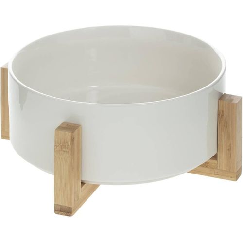 Saladier de présentation en céramique + bambou