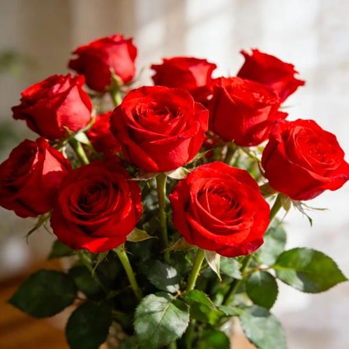 Pack de 2 Roses Rouges Artificielles – Fleurs Décoratives Réalistes pour Intérieur & Extérieur