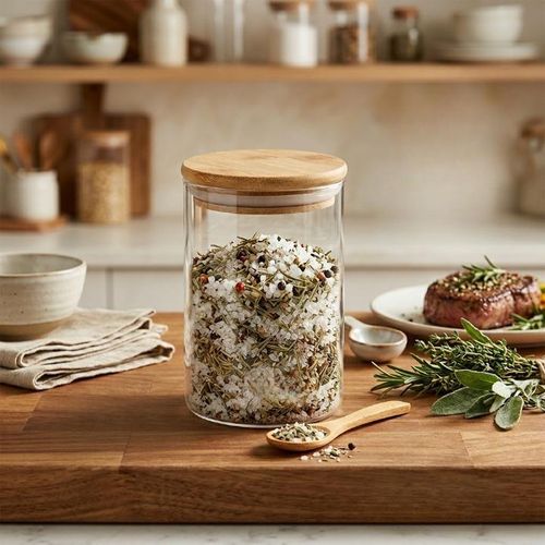 1 Pot de conservation transparent avec couvercle et cuillère pour aliments