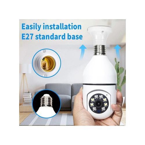 أفضل Caméra sécurité ampoule 1080P 360 degrés Panoramique Caméra WiFi sans fil vision nocturne