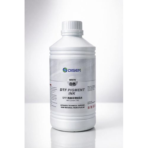 Encre DTF Premium Disen 1L - BLANC (White) - Haute Opacité - Spécial Têtes Epson i3200 / XP600 / DX5