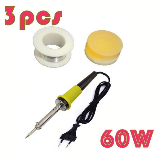 pack 3 pcs professionnel de Fer a Souder électrique, Solder Wire 1.0mm et colophane