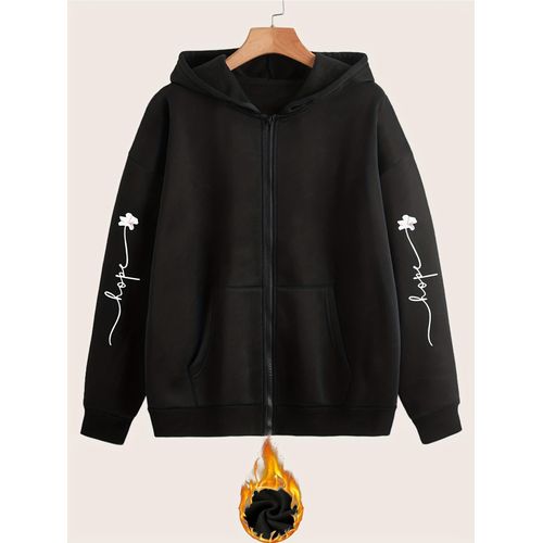 Sweat à capuche zippé style Y2K avec imprimé artistique - Veste à poche zippée tendance et confortable pour le printemps, l'automne et l'hiver, vêtement de sport décontracté, veste décontractée à la mode Tissu confortable